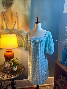 NEW WITH TAGS Vineyard Vines size xl, mint gingham print,seersucker summer dress